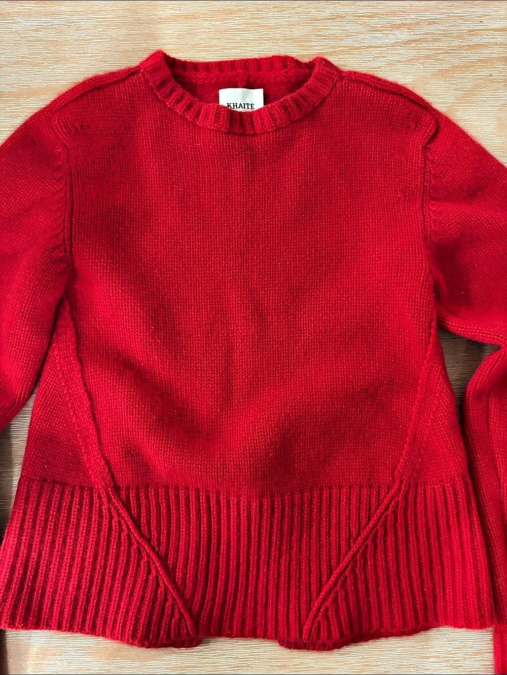 KHAITE Red Crewneck Sweater